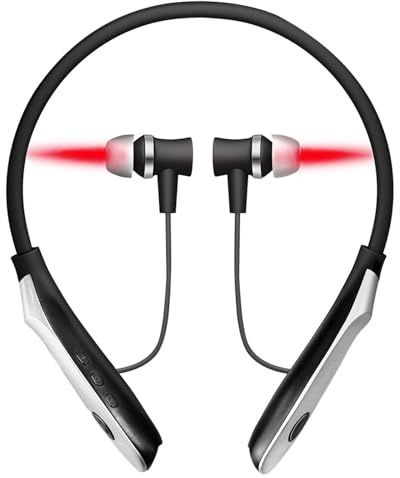 Red Light Ear Laser Device, Neck-Hanging 650nm Red Light Therapy Earplugs, Anti-Tinnitus Ear Therapy with Multiple Modes for Hearing Health & Relief