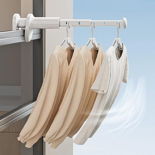 AISIR Portable Clothes Airer Clothes Drying Rack for Travel Clothes Hanger 5 Holes Small Extendable Laundry Drying Rack Indoor and Outdoor