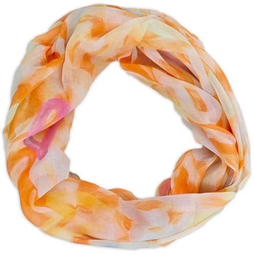 styleBREAKER Damen Loop Schal Herzen Pinselstrich | 79x49 cm Maß, luftiges 100% Viskose-Gewebe, 2-mal flexibel um den Hals wickelbar.