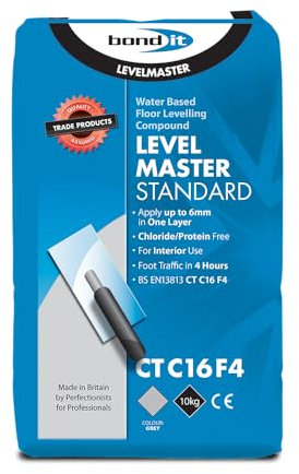 Hometric LevelMaster Self-Levelling Compound 20kg - Internal Floor Leveller for Concrete, Screed, Stone - Quick Drying, Self-Smoothing Base for All Floor Coverings (10 Kilograms)