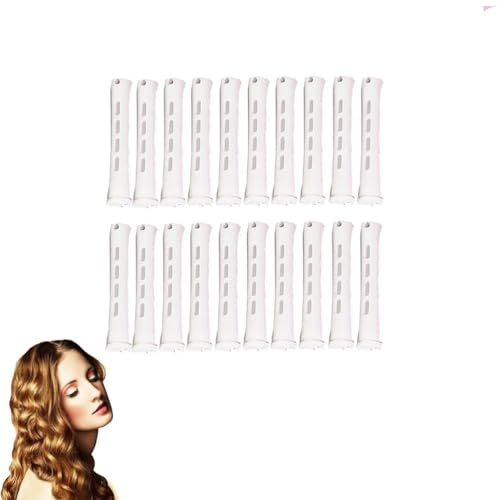 ariarly 20 Pcs Hair Perm Rods Set Perm Rollers Set Cold Wave Rods DIY Curling Tools Hair Curling Rods for Home or Salon Styling Long & Short Hair (White 1.6CM)