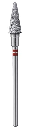 STALEKS PRO fresa per mancini in carburo di tungsteno per tornio unghie, punta 6 x 14 mm. Forma cono triangolare. (grana fine)