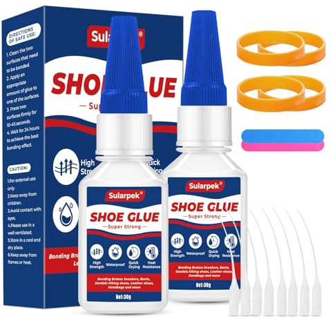 Sularpek 60g Shoe Glue, Waterproof Transparent Glues for Shoes, Quick Dry Shoes Sole Glues for Sole Repair, Boot, Sneaker, Athletic Shoes, Heels, Sandals