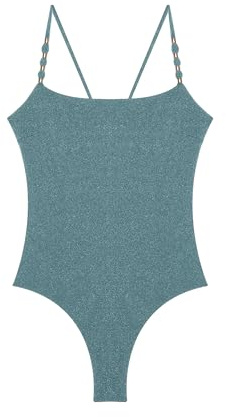 YAMAMAY - Costume da Bagno Intero Senza Ferretto, con Imbottitura Removibile, Donna, Soraya, Verde Salvia, monocromo