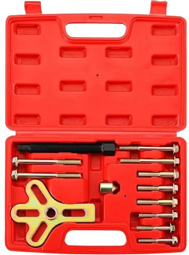 DASBET 13PCS Harmonic Balancer Steering Wheel Puller Tool Flywheel Puller Crankshaft Pulley Puller Crankshaft Pulley Removal Steering Wheel Pulling Set