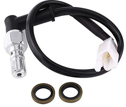 Aramox Commutateur de Frein Hydraulique de Moto, Interrupteur de Feu Stop Hydraulique, Interrupteur de Feu Arrière Universel pour Moto, Scooter, Cyclomoteur, Dirt Pit Bike, ATV, M10 * 1.25mm