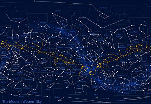 Home Comforts Constellation Map 88 Astronomy Stars Vivid Imagery Laminated Map Print-20 Inch by 30 Inch Laminated Map Poster With Bright Colors And Vivid Imagery
