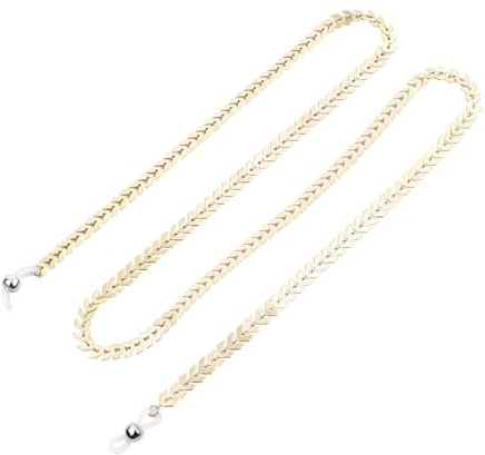 Fenical Brillenkette Anti-Rutsch Brillen Halskette Brillenband Damen Herren Lesebrille Kette für Eyewear Sonnenbrillen Sportbrillen (Gold Blatt)