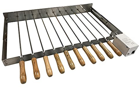 SunshineBBQs BBQ Grill Top Cypriot Rotisserie Kebab Skewers & Electric 220-240v Motor