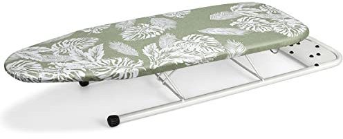 Duwee Bügelbrett Kleines mit Bügeleisenablage,Tischbügelbrett mit hitzebeständigem Bezug,kompaktes und leichtes Design,weiß,32x82cm