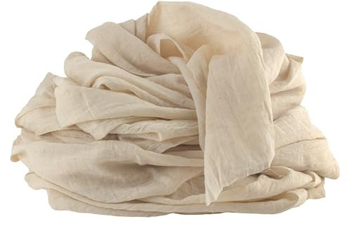 100%Mosel Musselin Dekostoff, in Natural Beige (48 cm x 5 m), 66 g/m², sehr dünner Tischläufer, zarte Tischdeko für Geburtstage & Hochzeiten, Tischband als Bunte Dekoration zu besonderen Anlässen