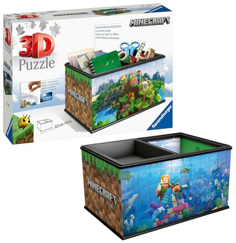 Ravensburger 3D Puzzle 11286 - Aufbewahrungsbox Minecraft - Praktischer Organizer für Minecraft Fans - Geschenkidee für Erwachsene und Kinder ab 8 Jahren