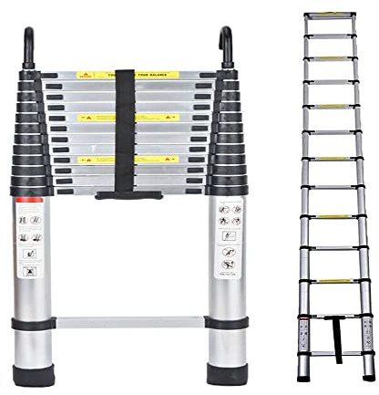 Scala telescopica professionale di alta qualità, 5 m, in alluminio, portata fino a 150 kg, pieghevole