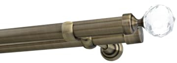 Sento 25/25mm Gardinenstange Vorhangstange Metall Wandmontage Messing Antik 200 cm Carla