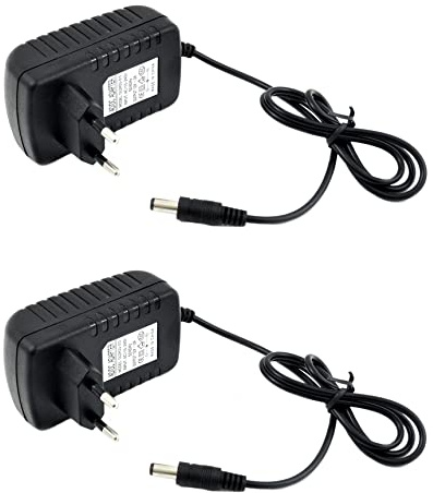 TEMPO DI SALDI 2 x Trasformatore Universale Da 2 Ampere 12 Volt Con Attacco Pin Da 2.1 A 5.5 Mm