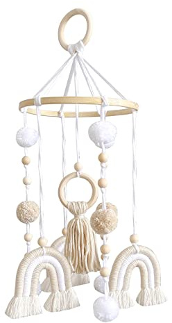 Fouvin Babybett Mobile, Regenbogen Babybett Windspiele, Hängende Baby Bettglocke für Neugeboren, Spielzeug 0 3 6 9 12 Monate, Jungen Mädchen Bett Anhänger (Regenbogen 1)