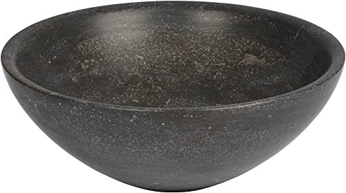 Saqu Nature Collection Aufsatzwaschbecken Waschbecken für Gäste WC Waschplätze in Naturstein Waschschale für Badezimmer Waschtisch in Schwarz