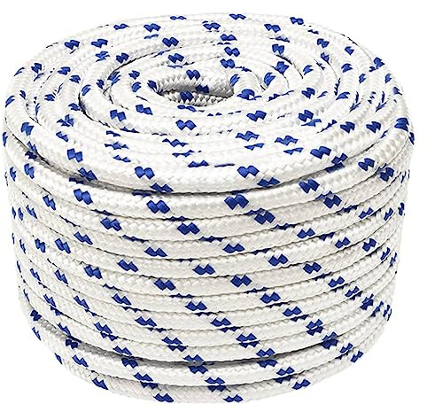 vidaXL Bootsseil Ankerleine Festmacher Tauwerk PP Leine Seil Tau Polypropylenseil Geflochten Flechtleine Weiß 12mm 25m Polypropylen