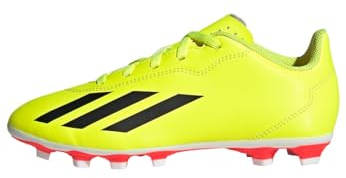 adidas X Crazyfast League Laceless Firm Ground Boots, Botas de fútbol Unisex adulto, Solar Yellow Core Black Cloud White, 43 1/3 EU