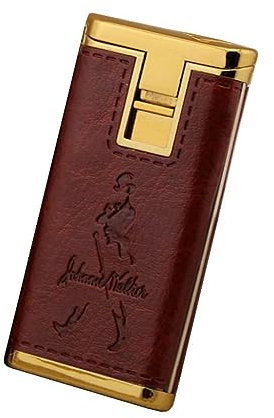 HESTAY Accendino Antivento in Pelle Metallica, Portatile Retrò Con Accensione a Un Pulsante, Per Sigari e Pipa - Regalo Per Uomo (Color: B)