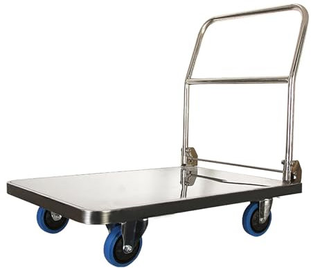 Plattformwagen Zusammenklappbarer Handwagen-dolly, Tragbarer Transportwagen Für Den Umzug, Trolley-transportwagen Mit 4 Rädern Für Gepäck, Reisen, Umzug, Einkaufen, Bürogebrauch Sackkarren(Size:60*90)