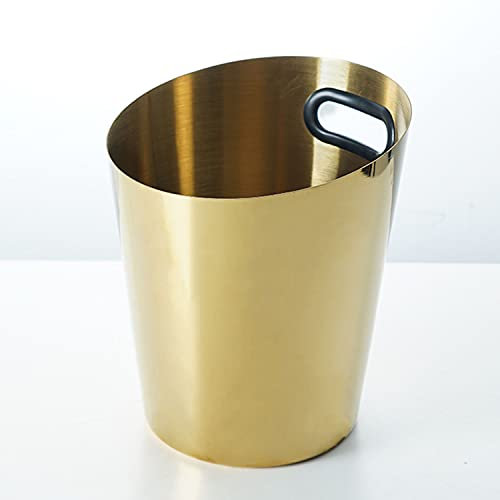 NSTVVEE Eiskübel, 5 l, großer tragbarer Weinkübel mit Griff und Eisclip, Eiskübel aus Edelstahl für Haushaltsbars und KTV, Getränkekübel für Partys, Bier- und Champagnerkühler (Gold, 5 l)
