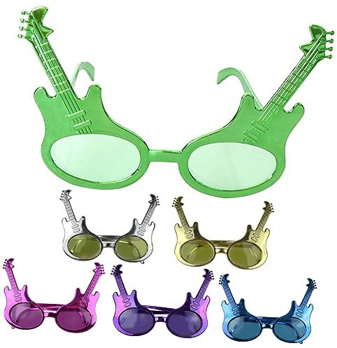 Ciieeo 6stücke Gitarrenform Partybrillen Leichte Plastikbrillen Für Tanz Und Party Kostümbrillen Partygeschenke Brillen Im Einzigartigen Stil Für Partystimmung Und Fotorequisiten