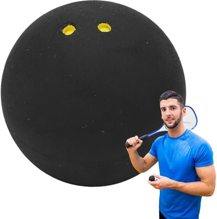 Mihauuke Schlägerbälle,Squashbälle Double Yellow Dot | 38 mm High Bounce Gummi-Wettkampf-Squashball - Professioneller Handballball, Squashschlägerbälle für Vereinsspieler, Anfänger-Kindertraining
