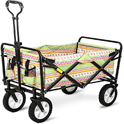 FHPEWXDG Garden Cart Trolley Foldable Pull Wagon Hand Folding Trolley Hand Cart for Outdoor Camping BBQ Gardening Shopping Beach