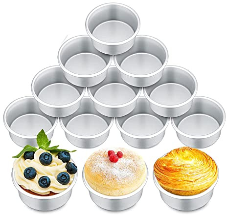PPcdfre 18 moldes redondos pequeños de 4 pulgadas para hornear pasteles, queso, pizza, quiche