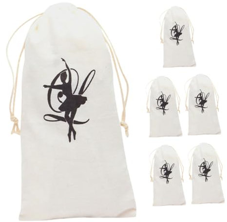 KICHOUSE 6stücke Schuhtasche Aus Canvas Mit Kordelzug Staubdicht Für Ballettschuhe Tanzschuhe Tragbare Aufbewahrungstasche Praktisch Für Tänzer