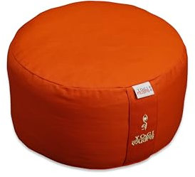 Generisch Außenbezug | Ersatzbezug für Yogakissen - Rundkissen 1-TLG | Kordelzug Ø33 cmx20cm (Orange)