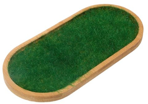 Lurrose Rasen-bambusmatte Displaymatte Für Actionfigurenmodelle Gefälschter Grüner Rasenteppich Gras Puppenregal Feengarten Zubehör Figuren Vitrinenständer Puppenbodenmatte Plastik