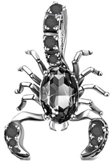 Schwarzer Skorpion Charm kompatibel mit Pandora Armband – 925 Sterling Silber Anhänger mit Zirkonia, Tiermotiv, Geburtstagsgeschenk für Damen