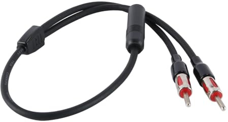 Alnicov Adaptador de Antena de Coche (1 Hembra a 2 machos), Cable de extensión de 49 cm, OE 40-UV44, Conector Universal de Radio FM/Am para Sistemas de Audio de vehículos.