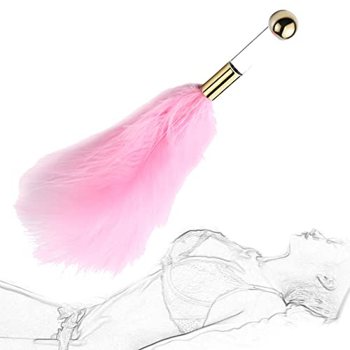 TRQOYTU Plume De Luxe Chatouilleur Fouet Sexe Érotique Flogger Amour Plume Clitoris Fouet Avec Poignée En Acrylique BDSM Bondage Fessée Slapper Paddle Flirt Chatouilleur Jouet Sexuel Pour Couples