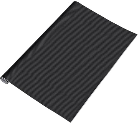 HEROFFIX Film Autocollant 3D en Fibre De Carbone Noir pour Voiture, 152 X 60 Cm, Vinyle PVC 5,5 Mil, 1 Pièce, Universel