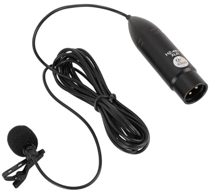 Dpofirs Microfono Lavalier, Potenza 48V Omni Omni Direzionale MIC 3 Pin XLR per Intervista