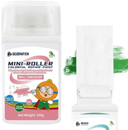 Mini färgrulle | Liten väggpensel rulle för touch up | bärbar 2-i-1 väggverktyg säker tvättbar för toalett, vardagsrum, badrum, kök, sovrum