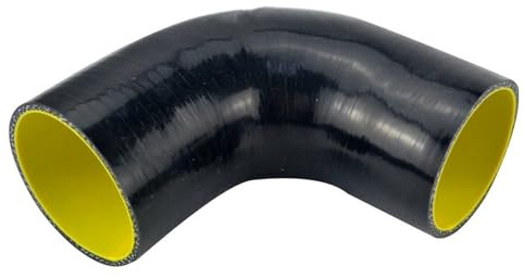 Tubo Entrada Aire Coche Manguera De Silicona Con Codo De 90 Grados De 63 Mm Y 2,5 Para Admisión De Turbo, Azul Y Amarillo/negro Y Amarillo SH9025-QY(Negro)