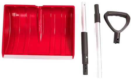 Pala da neve Staccabile Grande capacità Leggera Portatile Lunghezza regolabile Pala di emergenza per esterni per auto Giardino Campeggio Realizzata in alluminio PP 47,2 pollici (Rossa)