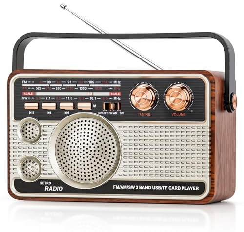 Retro Radio, Wiederaufladbares Transistorradio mit Multiband