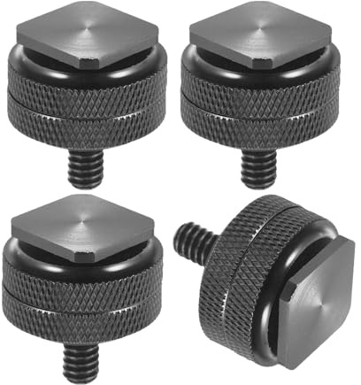 Toddmomy Adaptador de Tornillo Doble 1/4 Pulg para Cámara DSLR, 4 Piezas, Montaje Zapata para Flash y Trípode, Accesorio Compacto Ligero para Equipos de Fotografía
