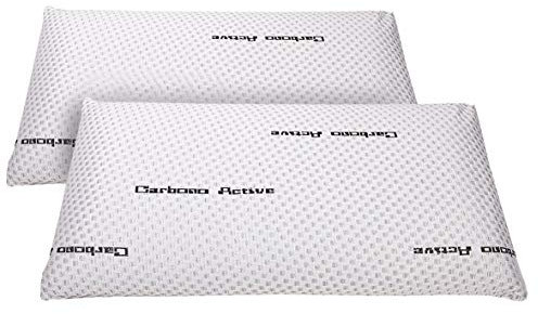 elalmacendelcolchon Pack de 2 Almohadas Viscoelástica Modelo Carbono Perforada, Máxima Adaptabilidad, Blanca - 60 cm - Otras Medidas Disponibles