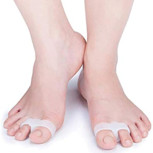 PEDIMEND Silicone Gel Toe Seperator With 2 Holes | Toe Separator For Overlapping Toes | Bunion Protector | UNISEX | Foot Care (Double Loop Toe Separator, 1PAIR - 2PCS)