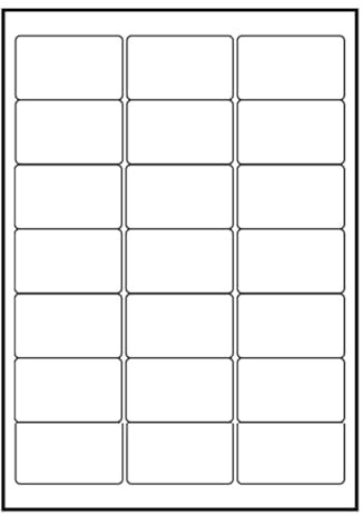 25 Blatt Drucker Universal Etiketten 63,5 x 38,1 mm Namensschild Selbstklebend DIN A4 (525 St. Etiketten) Adressetiketten Laser Copy Inkjet Hinweisschilder