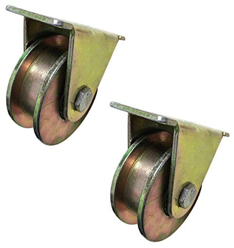 Zlovne H-Typ Steifer Stahlrollen-Rad Schiebetürrolle H-Nut-Schiene, Schiebetür Richtungsrad für Industriemaschinenwagen (2pack,60mm)