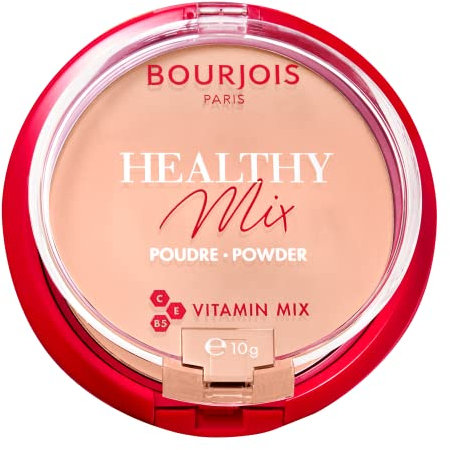 BOURJOIS - Poudre Compacte Healthy Mix 03 Beige Rosé - Effet Matifiant - Formule Clean & Vegan - Pour Un Teint Eclatant - Vitamines C, E & B5-24h D'Hydratation - Miroir & Eponge Intégrés