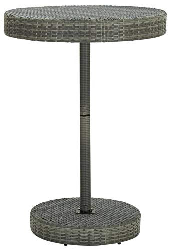 Festnight Polyrattan Beistelltisch Gartentisch Gartenmöbel Beistelltische Balkontisch Rattanmöbel Poly-Rattan Grau 75,5x106 cm