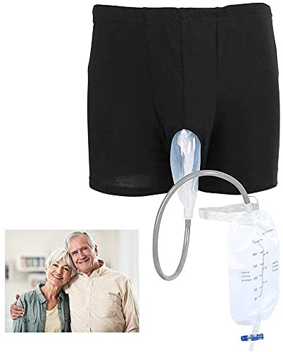 Bolsa De Orina, Pantalones De Incontinencia Para Hombres, Sistema De Urinario Con Bolsa De Recolección, Soporte Portátil Para Sonda De Orina a Prueba De Fugas Para Ancianos, Calzoncillos Reutilizabl